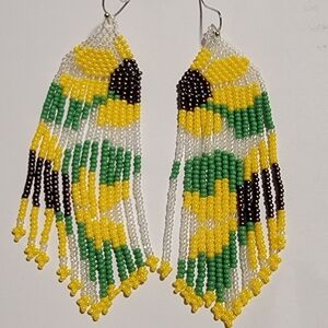 Handcrafted Beaded Sunflower Earrings